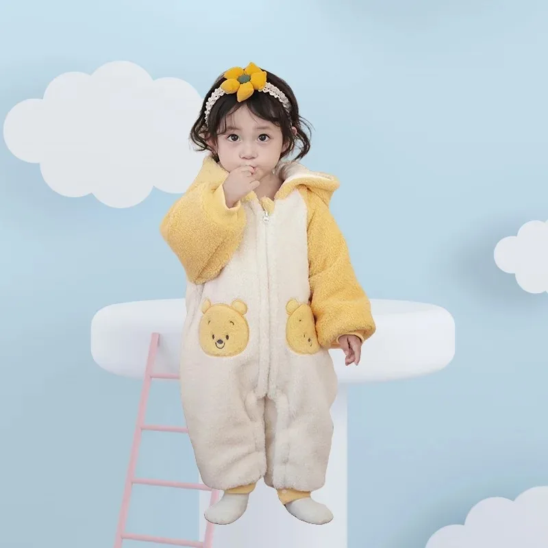 

Baby Winter Clothes Newborn Jumpsuit Cartoon Cute Hooded Fleece Warm Thick One-Pieces Infant Clothing Girl Boy Romper