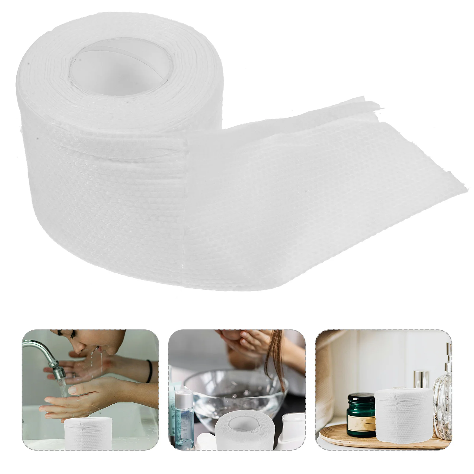 1 Roll Thickened Cotton Disposable Face Washcloth Soft Facial Tissue for Makeup Removal and Daily Use Cotton Face Towel