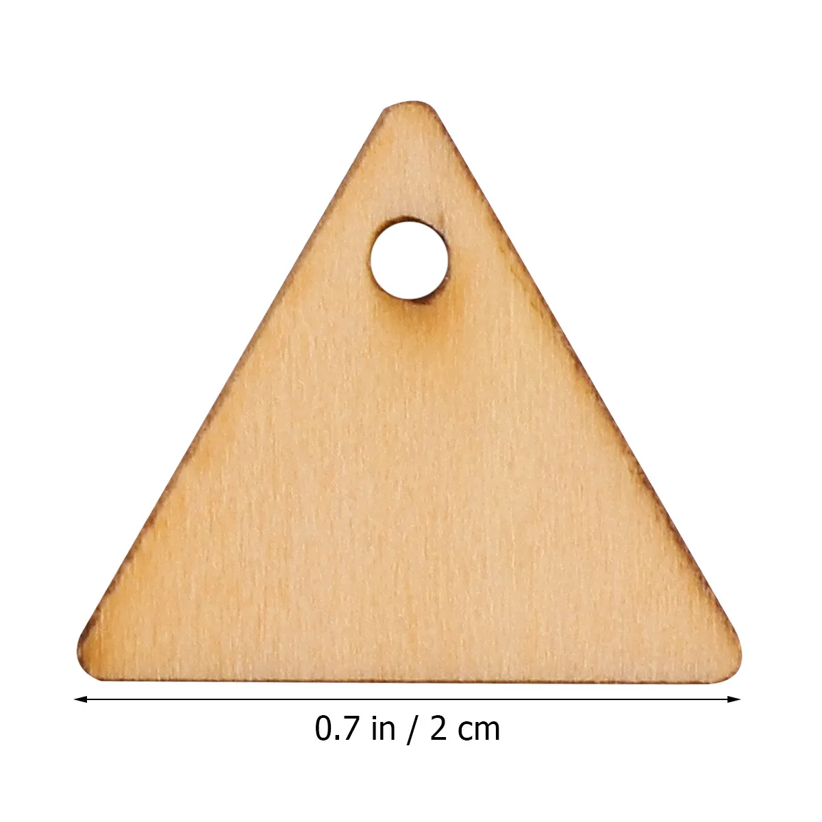 200Pcs Triangle Wooden Slices Pendant Unfinished Cutouts DIY Crafts Accessories Wedding Ornaments Christmas Decorations Wood