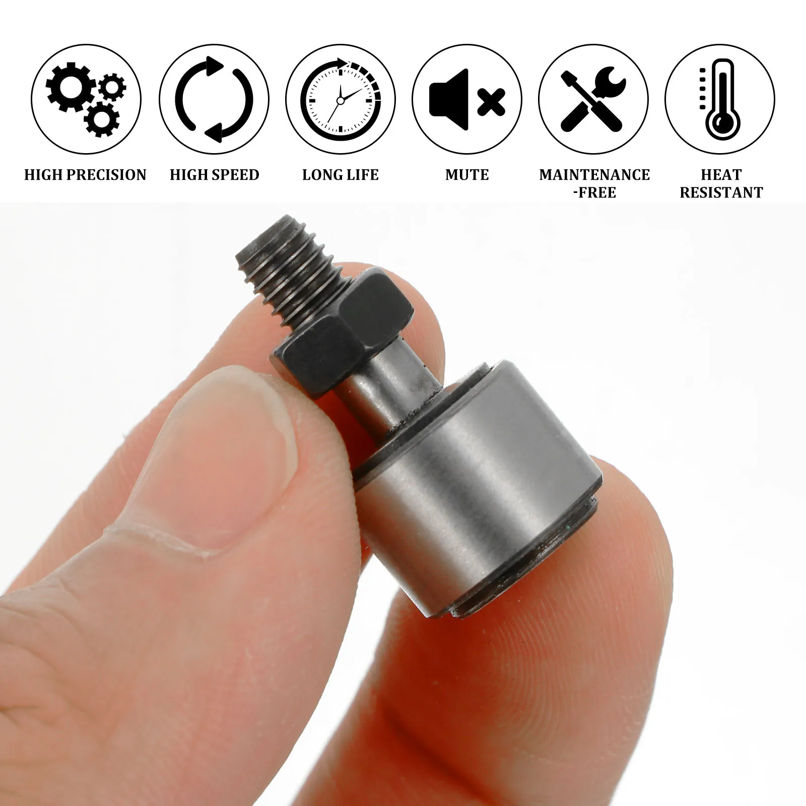 

4pcs Roller Needle Bearings Cam Follower Steel Bolt Guide High Radial Load Needle Roller Bearing Automotive Truck Agricultural