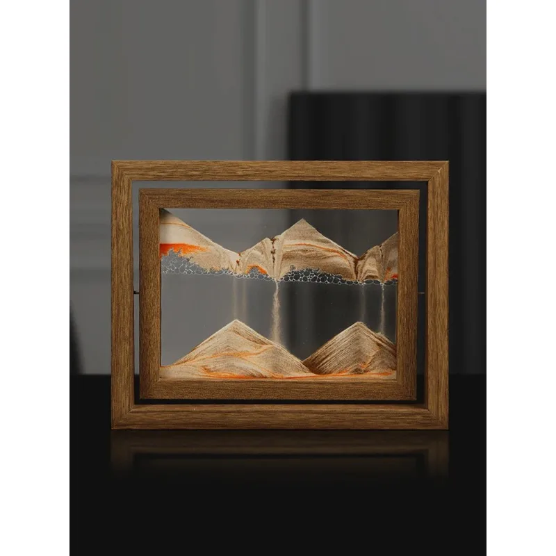 

3D Liquid Sand Painting Artist Decorative Gift Solid Wood Photo Frame Craft Living Room Office Table Ornament