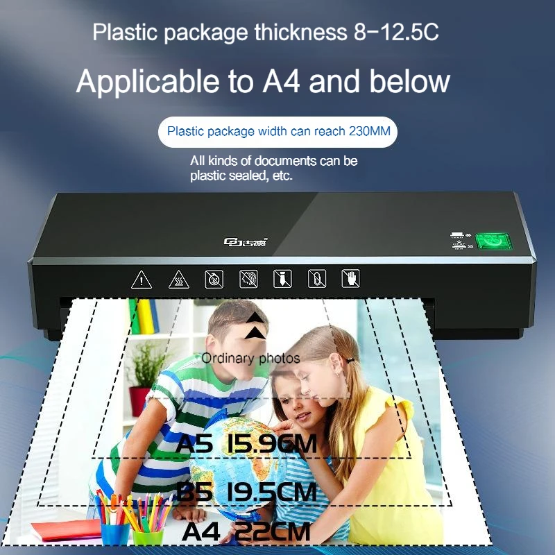 A4 Photo Plastic Sealing Machine Home Office Multi-functional Small Press Film Machine Thermal Plastic Cold Framing Universal