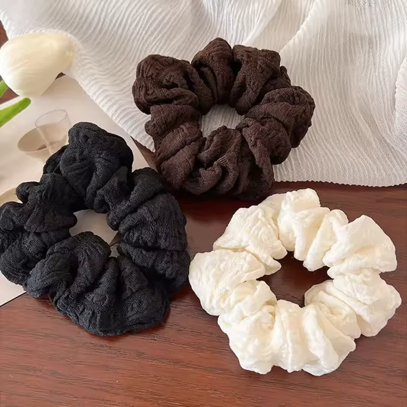 

1/3Pcs Wave Pattern Solid Color Hair Ties for Women Elegant Elastic Hair Scrunchies Ponytail Holder Head Rope Hair Accessories