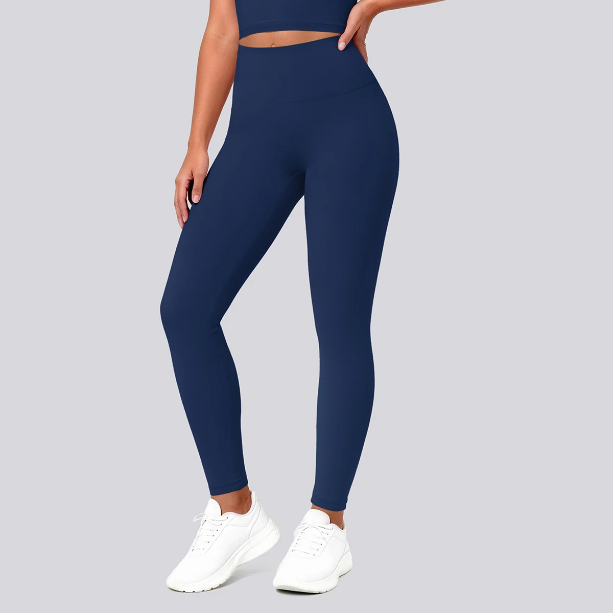 Hochtaillierte, schnelltrocknende Yoga-Hose für Damen, Fitness-, Lauf-, Rad- und Workout-Leggings, einfarbige, formgebende Sport-Hose – Detail 7