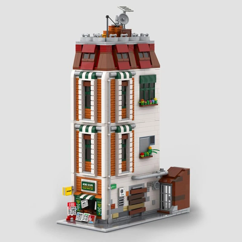 Moc Building Bricks NEWSSTAND with Backyard Model Technology Modular CIty Street View Block Toy DIY Assembly Christmas Set Gifts