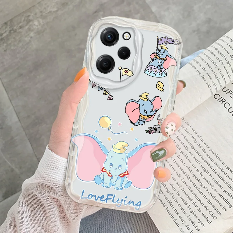 Disney Funda de teléfono Dumbo Cream Para Redmi Note 13, 12, 11, 10, 9, 8, 10T, 11T, 11S, 12S Pro Max Plus, 4G, 5G, carcasa suave