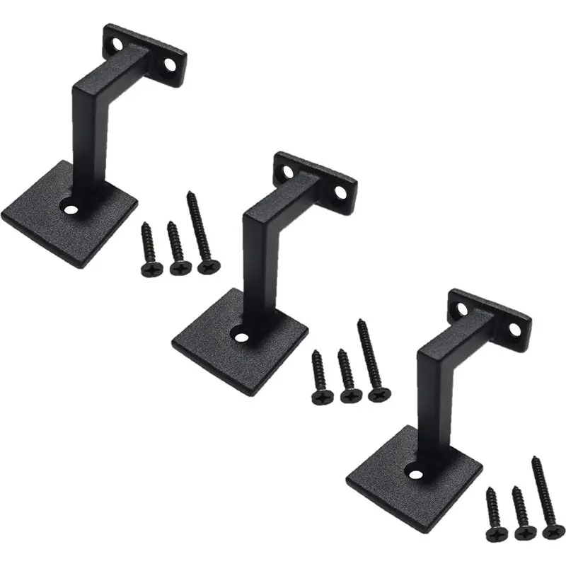 ABMR-3Pcs Stair Handrail Bracket, Screws On Stair Handrail Bracket, Wall Bracket,Connect The Pillar Guardrail