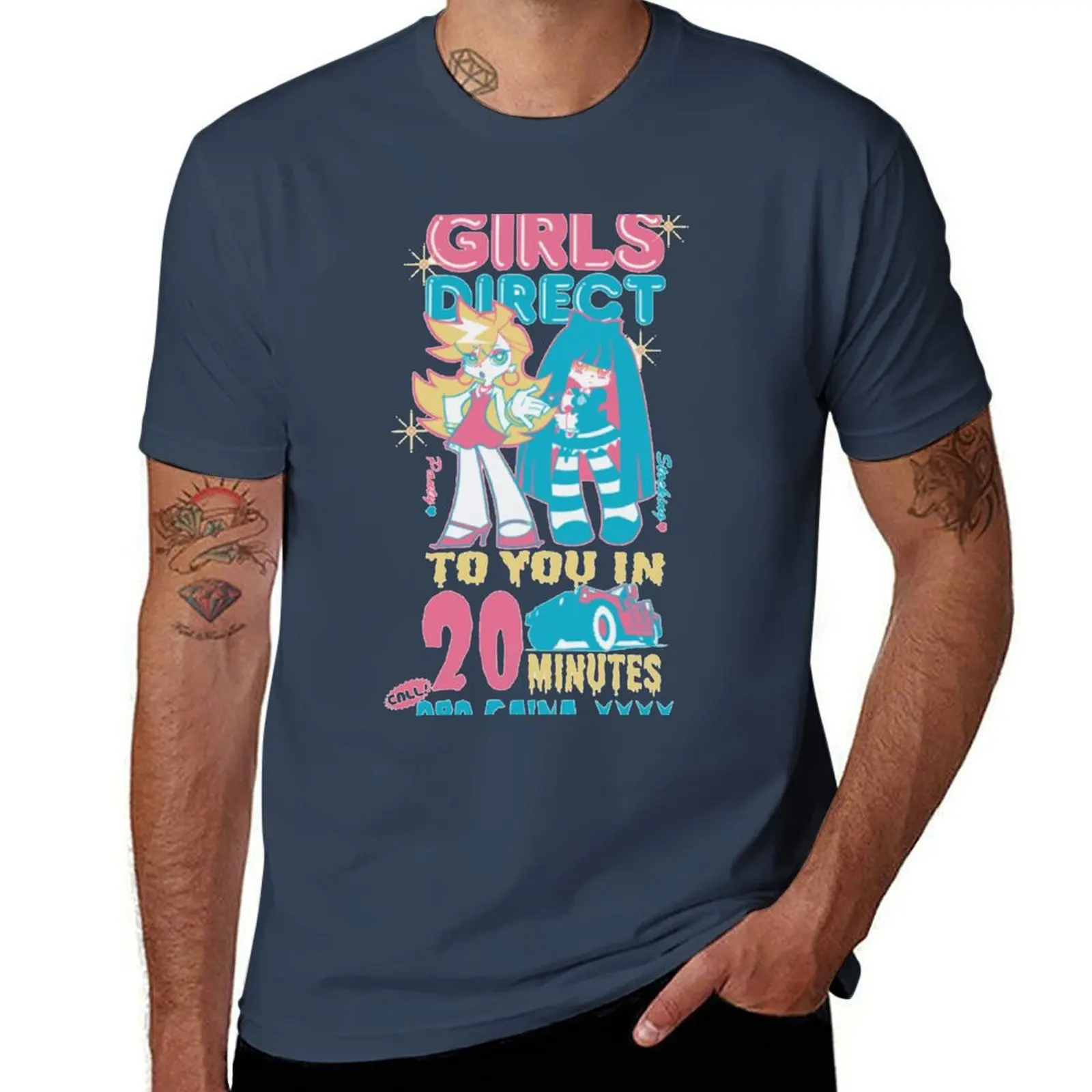 

Panty and Stocking - Girls Direct - PASWG T-Shirt Retro Style Print Casual Top