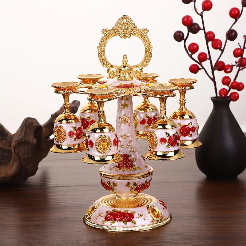 HT  rose wine glass holder simple metal wine glass holder set Ready to ship and purchase with peace of mind