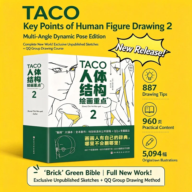 TACO Key Points in Drawing Human Anatomy Vol.2 Quick Qrawing Art Book Human Body Structure Modeling Hand-painted Technique Book