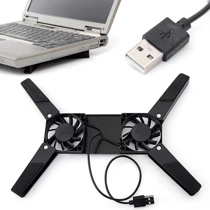 Foldable USB Cooling Fan CPU Cooler Mini Octopus Cooler Pad Quiet Stand Double Fans for 7-15 inch Notebook Laptop