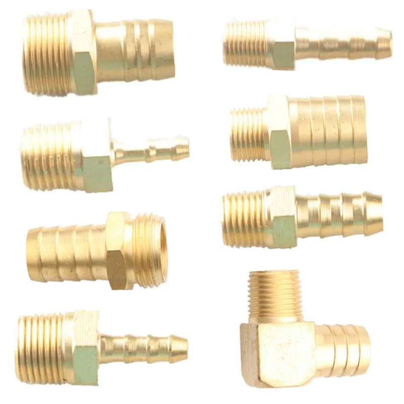 

1/8'' 1/4'' 3/8'' 3/4" 1/2" 1"NPT To 4mm 6mm 8mm 10mm Barbed Brass Hose Barb Thread Pipe