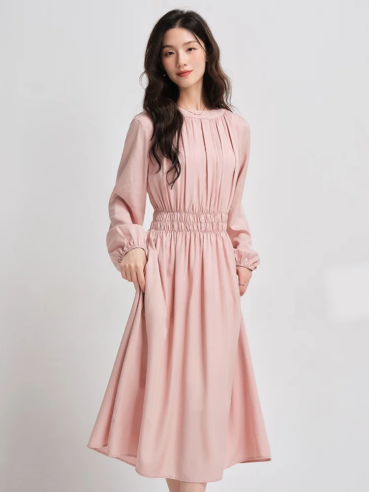 

Юбка женская Gansen, высокая талия, А-силуэт, длинная, модель Dr Ele Light Maturi Sle, средней длины, с круглым вырезом