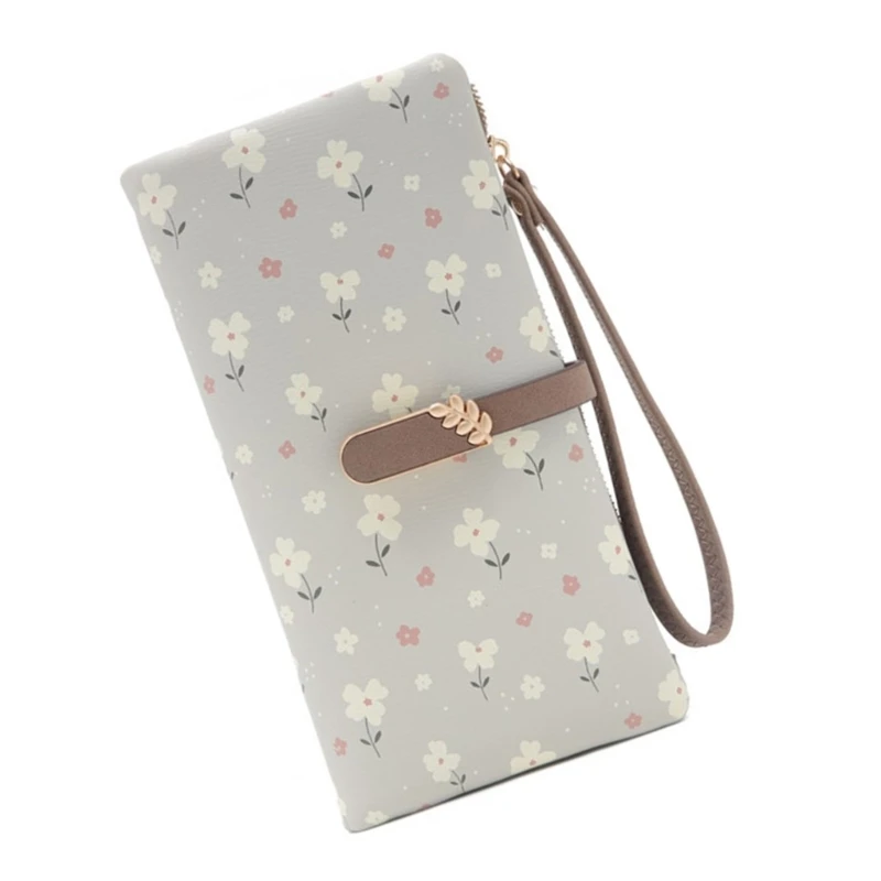 Flower Print Wallets for Woman All-matching Wallet Long Wallets Large Capacity Purse with Card Slots Phone Bag