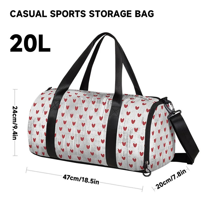 Saco de natação floral de treinamento de viagem, Separação seca e úmida, Shoe Bin independente, Sports Fitness Bag, National Tide Simple Love, Esportes