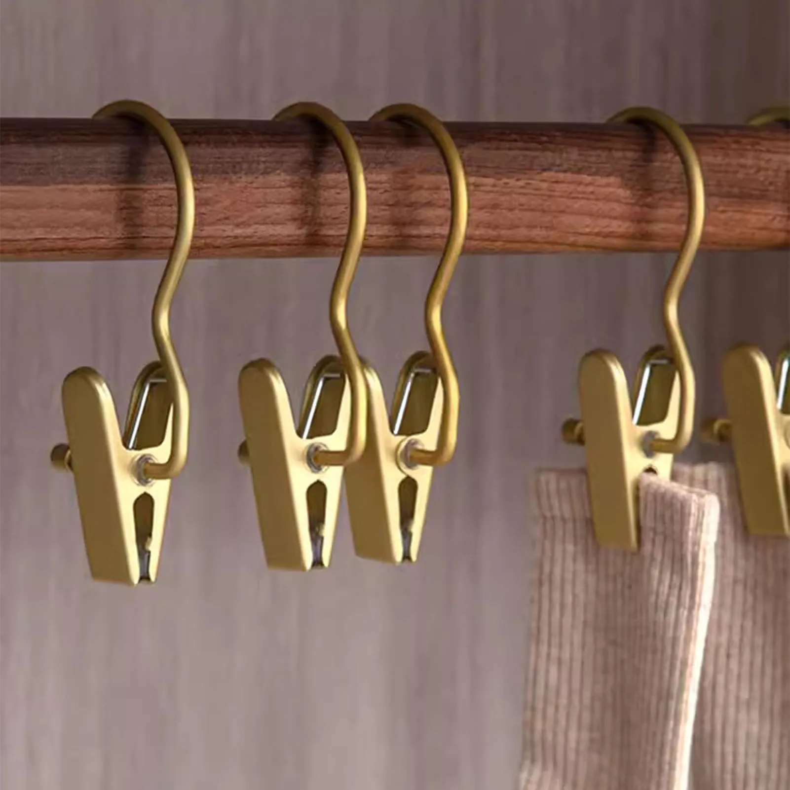 Closet Organization Pants Clip Hanger Non-Marking Aluminum Alloy Clothes Hook for Home Travel Space Saving Wardrobe Tool