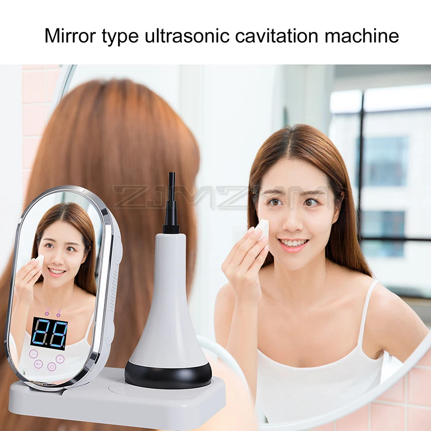 2 in 1 80KHz Ultrasonic Cavitation Weight Loss Machine Ultrasound Body Massage Fat Reduce Slimming Tool LED Therapy With Mirror