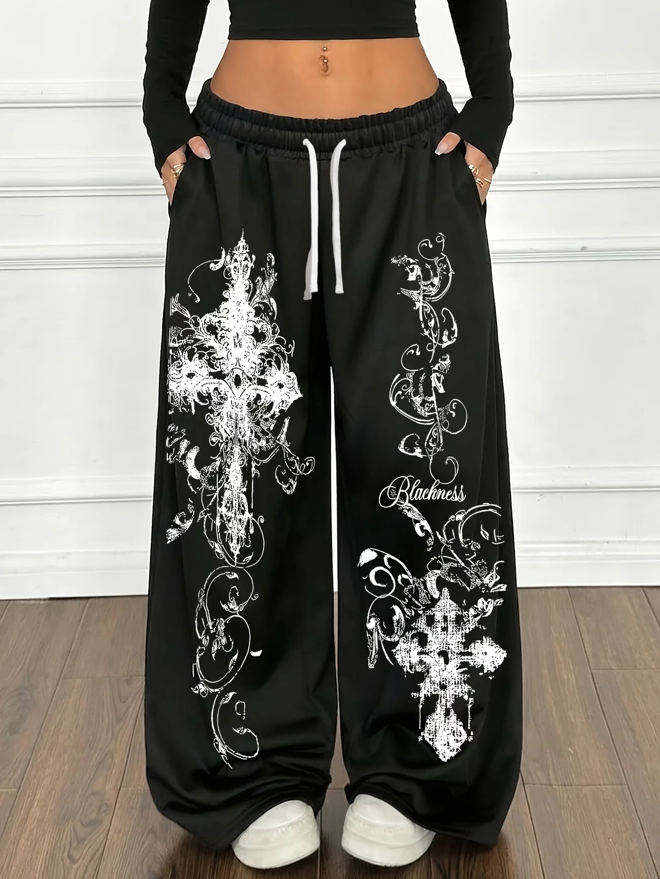 2026 Trendige Y2K Gothic-Hosen mit Dornen-Print für Männer und Frauen, Retro-Rock-Straight-Hosen, Modische Streetwear-Freizeithosen – Detail 14