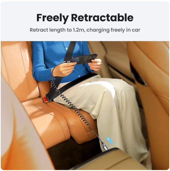 UGREEN Tipo C Molle per cavi Design elasticizzato Cavo da USB a a USB C 6A Ricarica rapida per Honor