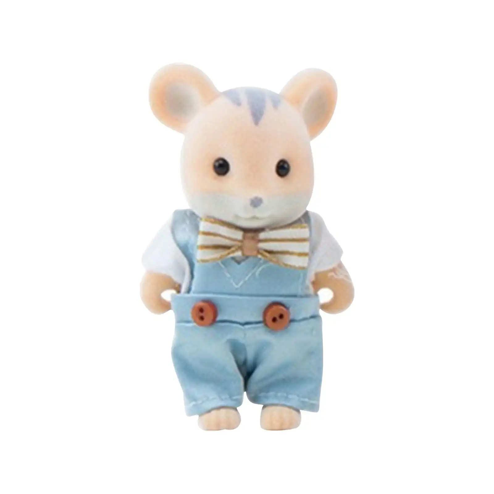 Mini Flocked Animal Family Doll Set Dressed Rabbit Cat Panda Koala Mouse Figures Dollhouse Accessory Pretend Play Collection Toy