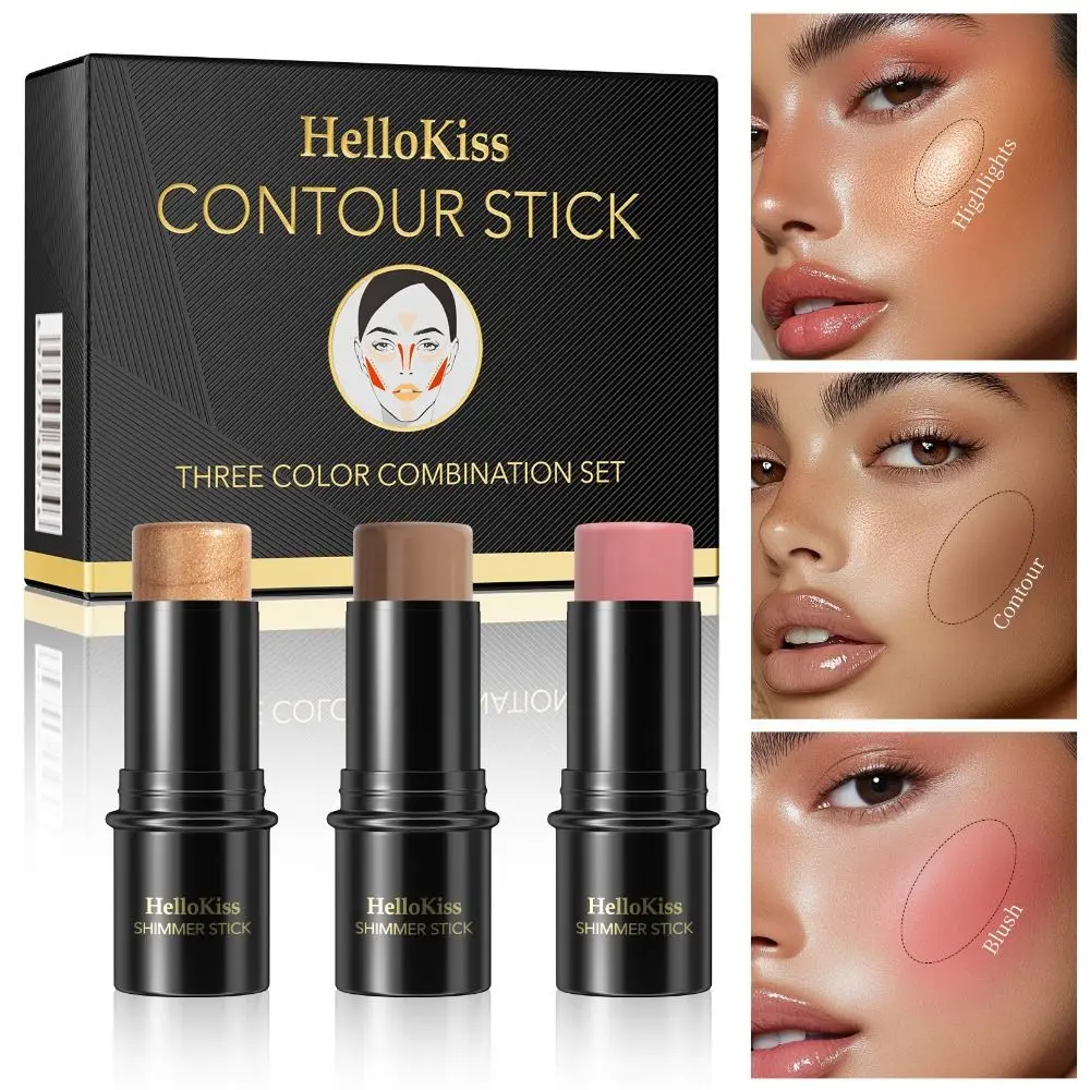 

Blush Grooming Stick Set Natural Brightening Easy To Color Contour Shadows Stick Waterproof Smooth Highlight Shadow Pen