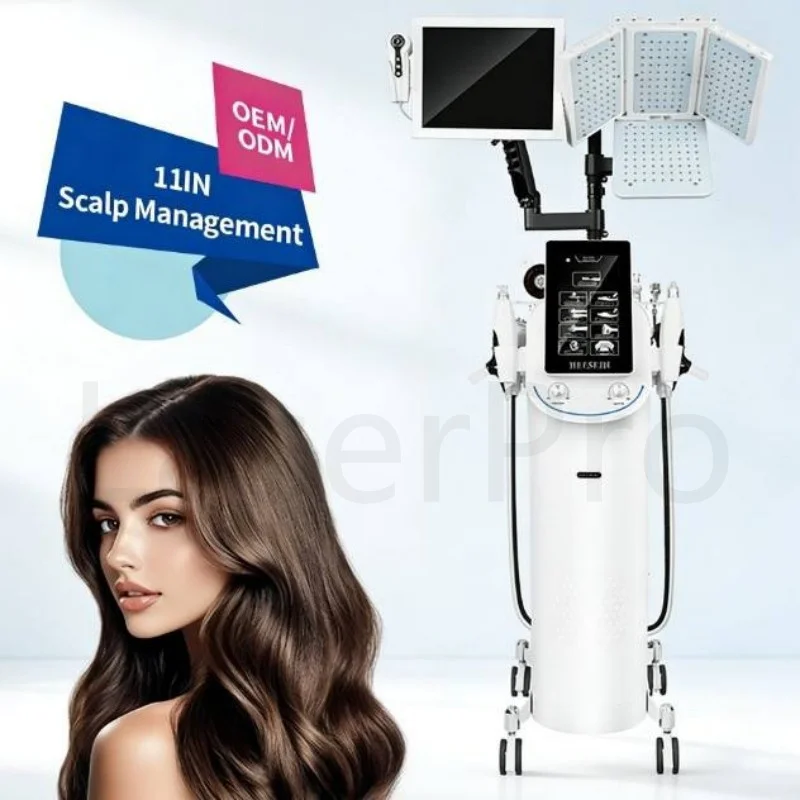 11 in 1 Red Light Therapy Multifunctional Scalp Hair Growth Device Scalp Management Machine with Hair Detection Hair Salon Use
