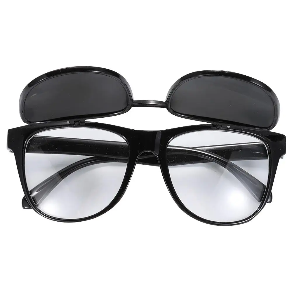 Black Double Layer Flip Cover Polycarbonate Lenses. 15*5*4cm/5.9*1.97*1.57 Shelter From The Wind Sunglasses Welding