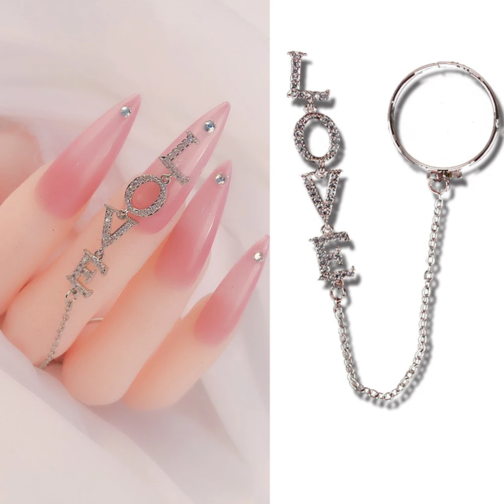 

Art Charms Ring Zircon Manicures Decoration Bright Luster Eye-Catching Women Ladies Girls Natural Artificial Nails Party Wedding