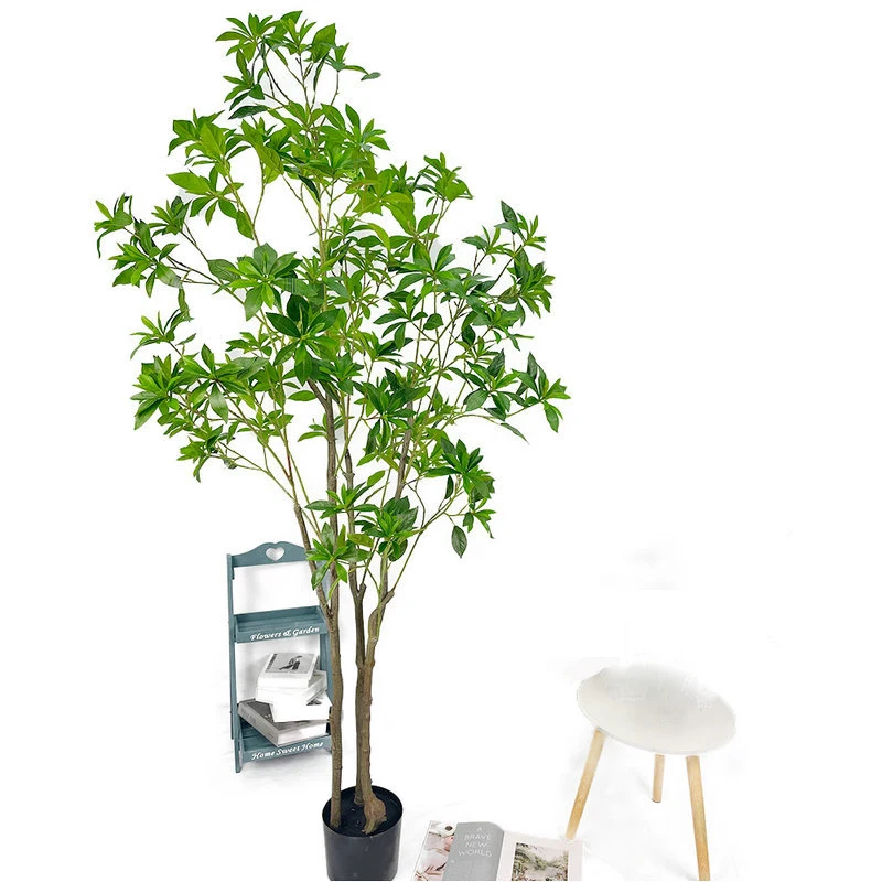 

78in Tropical Large Artificial Tree Fake Shrub Plant Japan Enkianthus Plastic Ficus Leaves For Home Garden Shop Office Decor