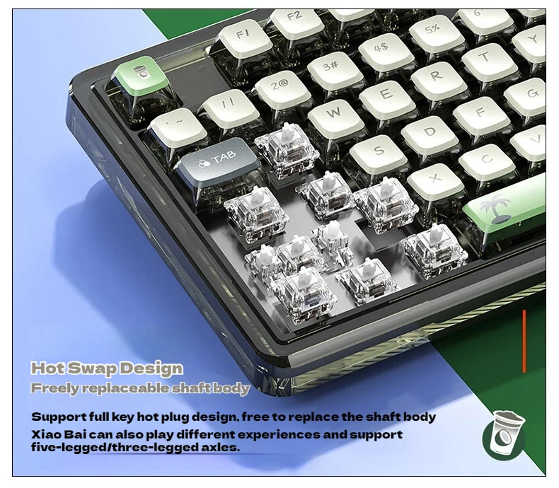 Leobog K81 Tastiera da gioco meccanica wireless Connessione tripla modalità wireless e cablata Struttura della guarnizione del layout al 75% Spina calda Rgb