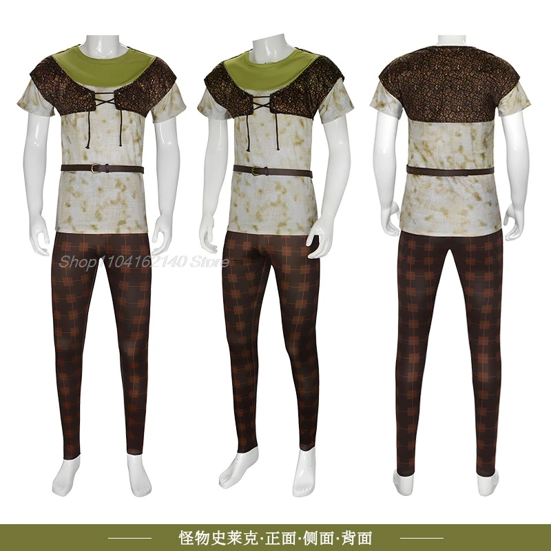 Fiona Shrek Cosplay Costume Knitted Cardigan Sweater Vest Crop Top Movie Ogre Costume Adult Men Male Outfits Halloween Animated