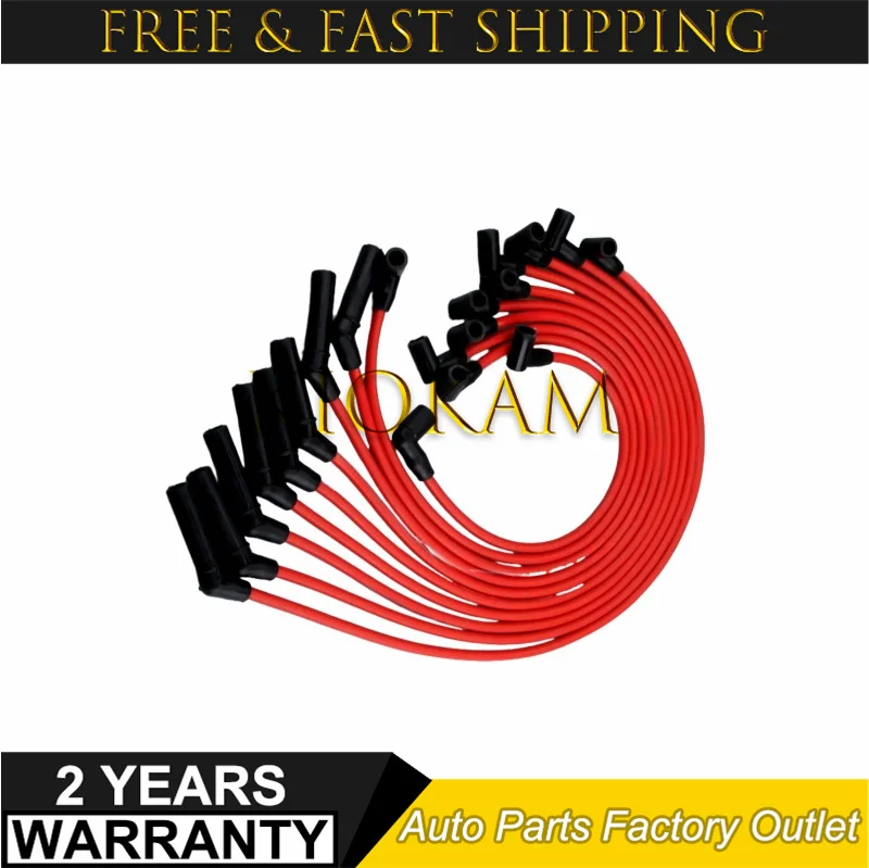 10 قطعة 10.5 مللي متر M12259C301 M-12259-C301 JDMSPEED سباق Lgnition أسلاك لفائف شرارة التوصيل الأسلاك لفورد F-150 1979-1995 5.0L 5.8L SBF
