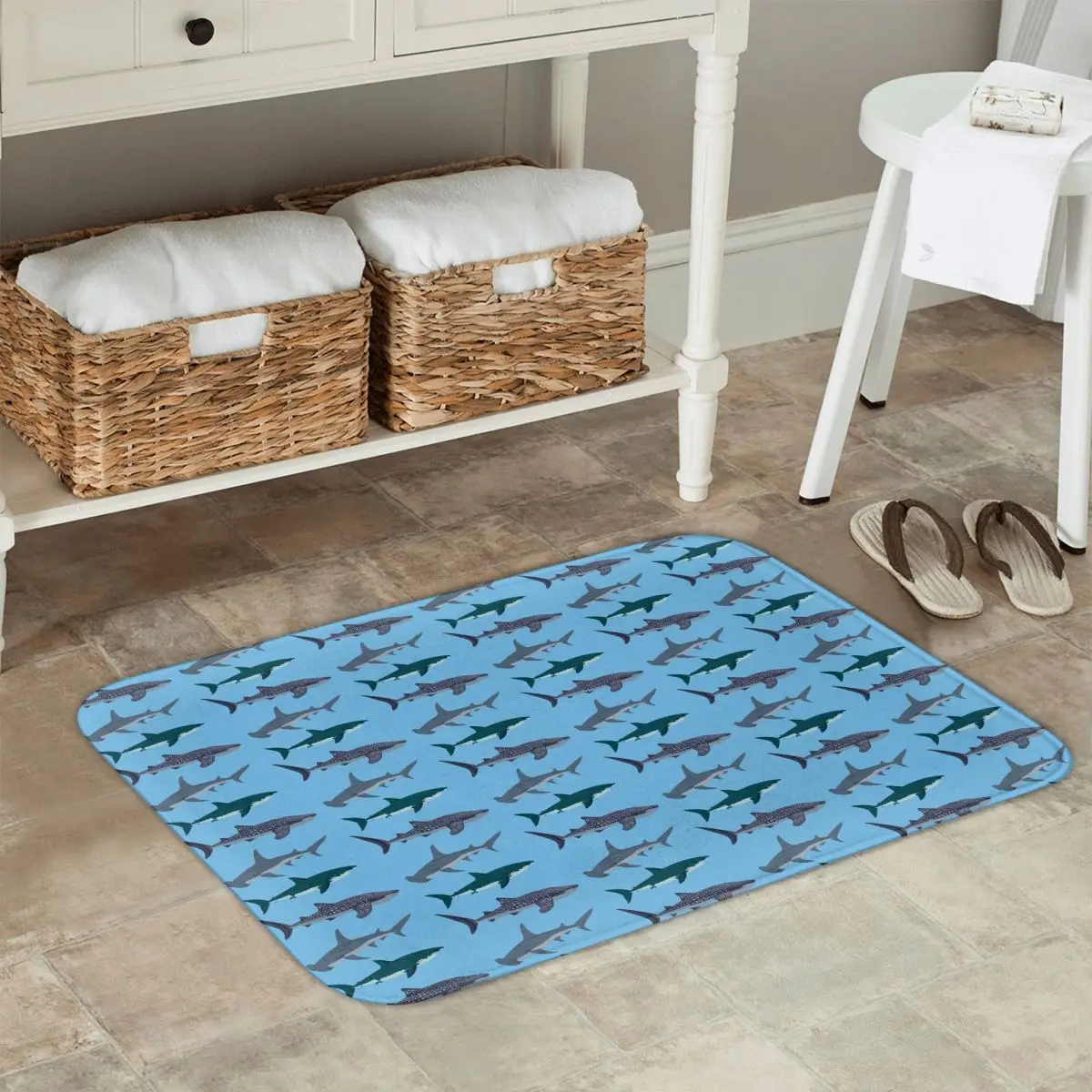 Your Sharks Oceanic 5 Non-slip Doormat Floor Mat Washable Carpet Rug for Kitchen Entrance Home Bathroom Living room Footpad Mats