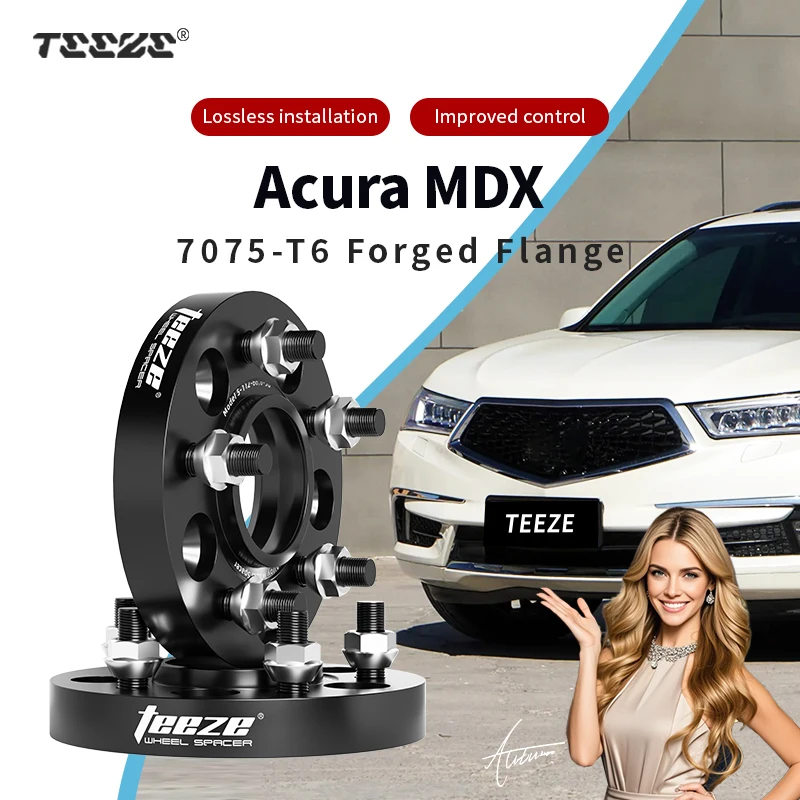 

Teeze 2/4pcs 5x120 CB 64.1mm M14x1.5 Hub Centric Black Forged wheel spacer For 2017-2025 Acura MDX Flange Plate15/20/25/30/35mm