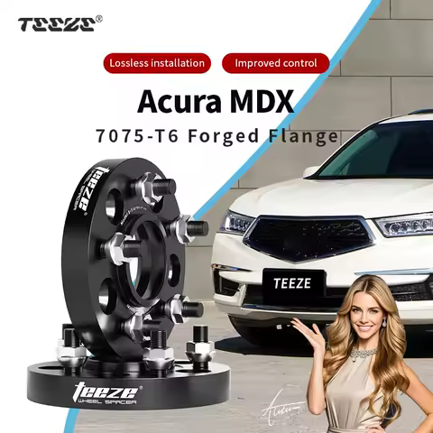 Teeze 2/4pcs 5x120 CB 64.1mm M14x1.5 Hub Centric Black Forged wheel spacer For 2017-2025 Acura MDX Flange Plate15/20/25/30/35mm