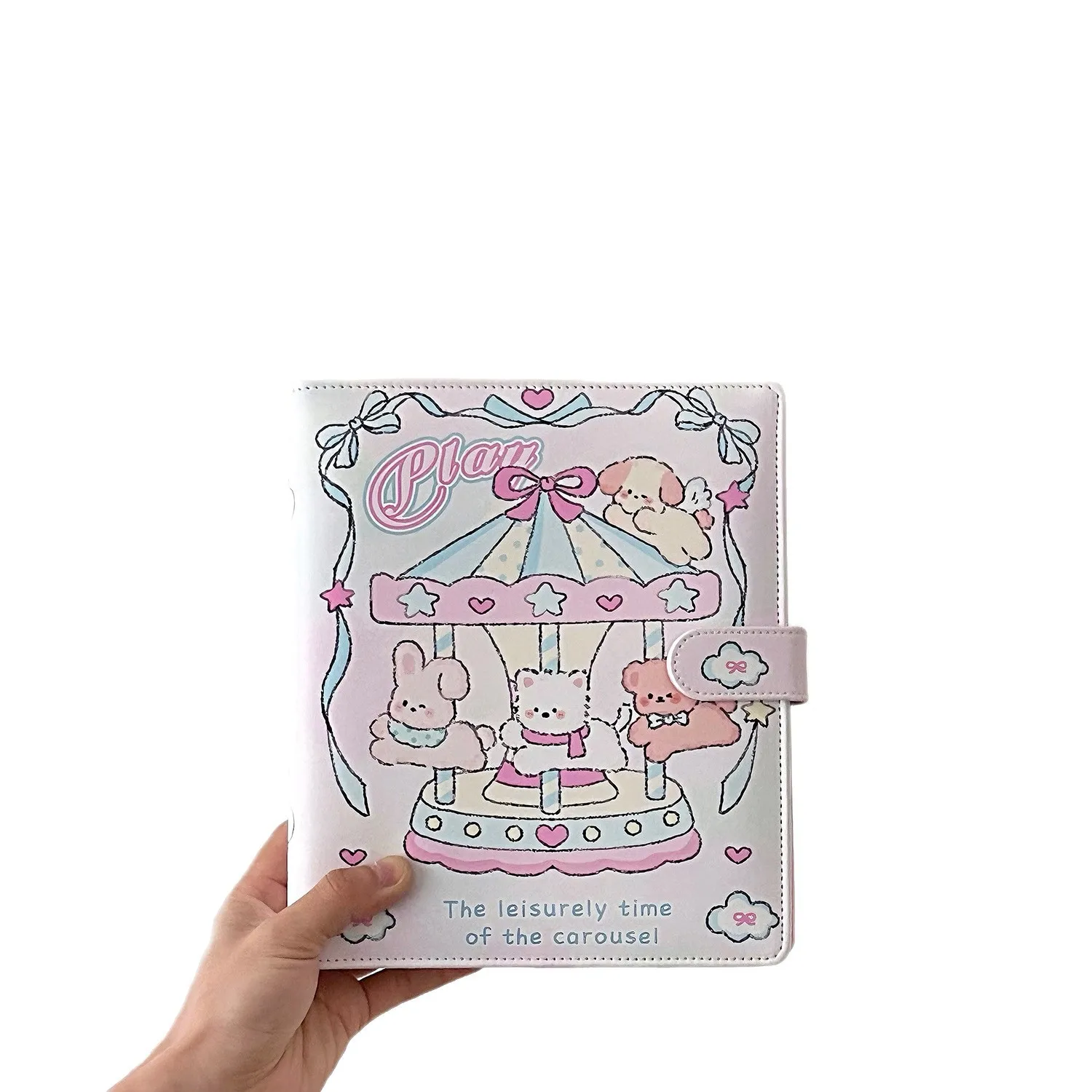 A5 Loose Leaf Photo Album Rose Meow DIY Binder Photocards Collect Book Diary Agenda Planner DIY Cover Album Stationery