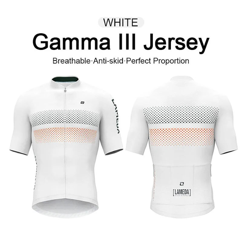 Lameda Sommer Rad trikot für Männer Orange Kurzarm Herren MTB Team Kleidung Rennrad Trikot für Radsport Sport bekleidung