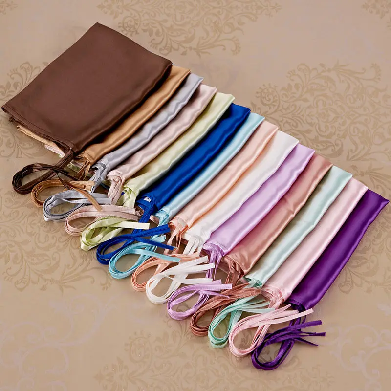 

Pillow Cover 1pc 100% Mulberry Silk Solid Color Pillow Towel Multicolor Many Sizes 16mm Tie To The Pillow ls1501-8