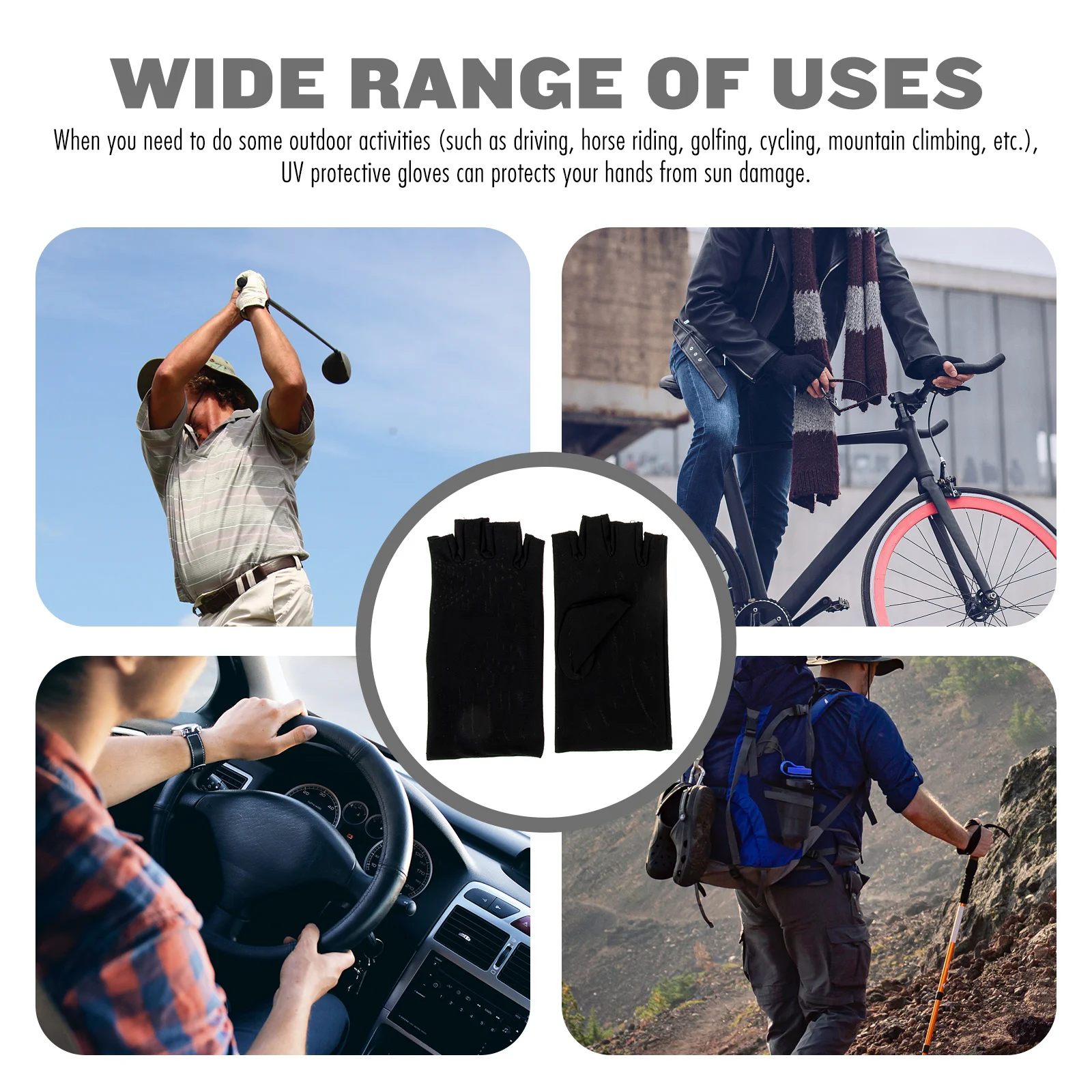 5pcs Protection Gloves For Women Half Finger Driving Cycling Outdoor Wear-Resistant Hand Driving Gloves Women Covers