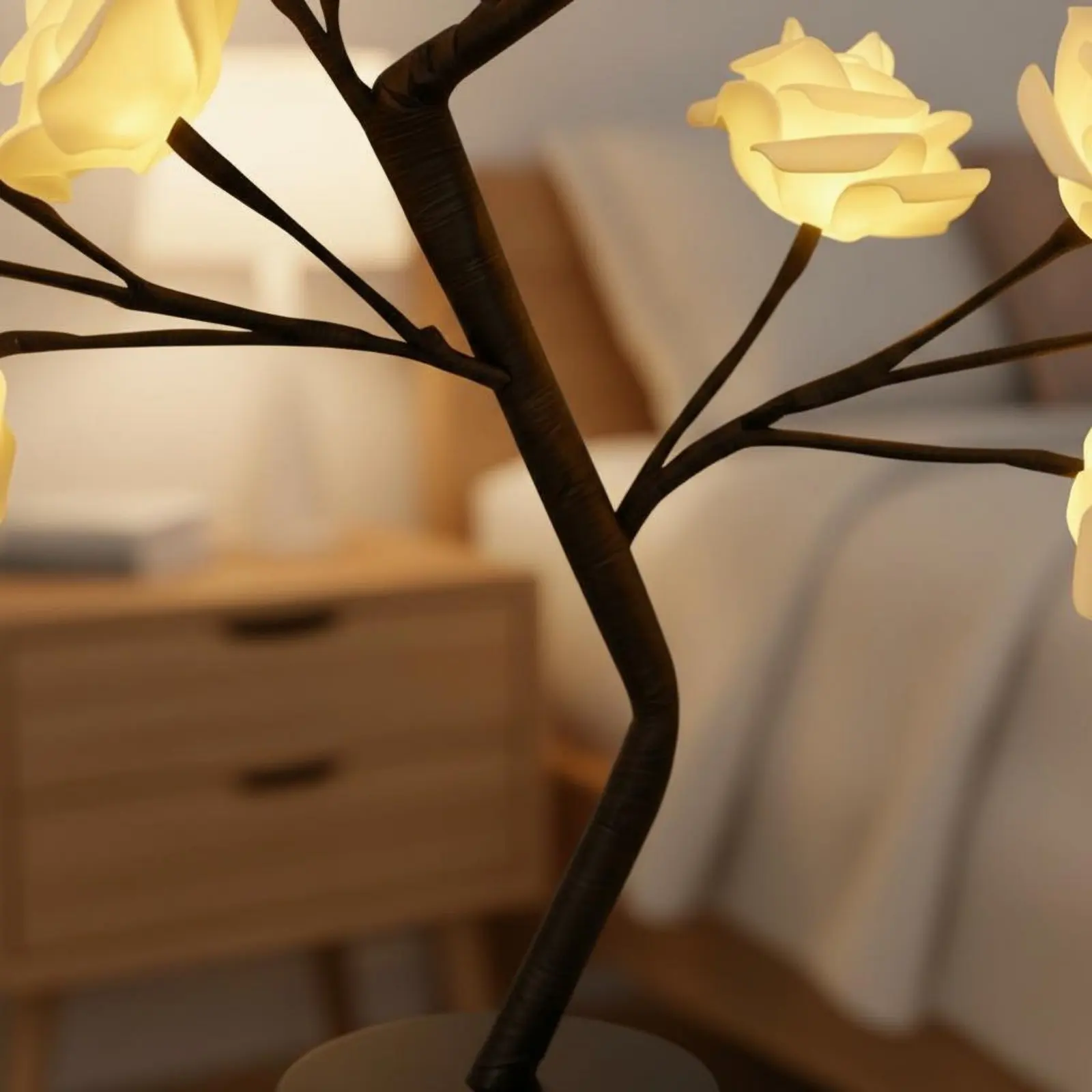 Blossom Lamp Bedside Blossom Tree Lamp Home Decor USB Powered Bendable Branches for Bedroom, Desk