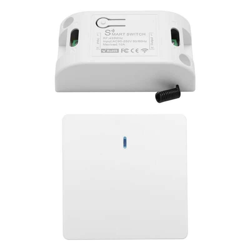 

Promotion! Wireless Smart Light Switch RF 433Mhz Lighting Control Intelligent Switch AC 90-250V 10A Module( 1 W And 1 C)