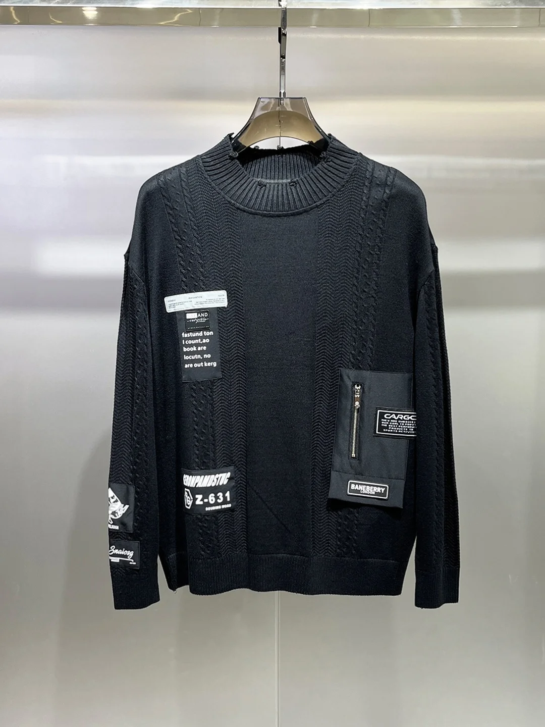 

Мужской утепленный вязаный свитер на осень-зиму, повседневный, с лоскутным дизайном, множеством карманов, удобный, мягкий, с длинными рукавами.