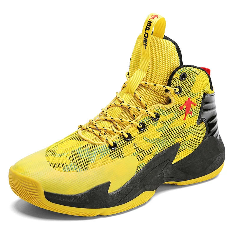 Hot Brand Men Basketball Shoes Kids Sneakers Fashion Yellow Men\'s Basketball Sneakers Breathable Sport Shoes Men Basket Trainers