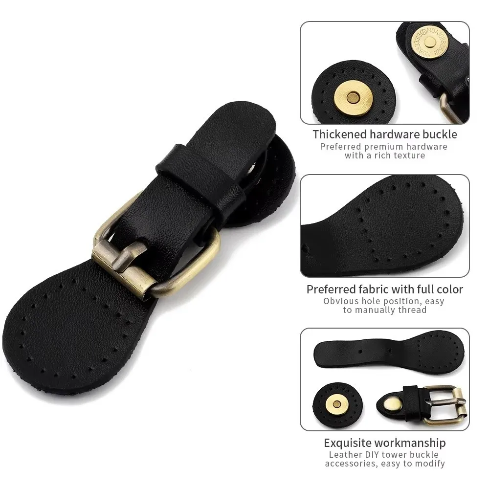 Durable Leather Snap Fasteners Metal Finish Magnetic Closure Magnetic Closures Sew on DIY Handbag Button Fasteners Home Sewing