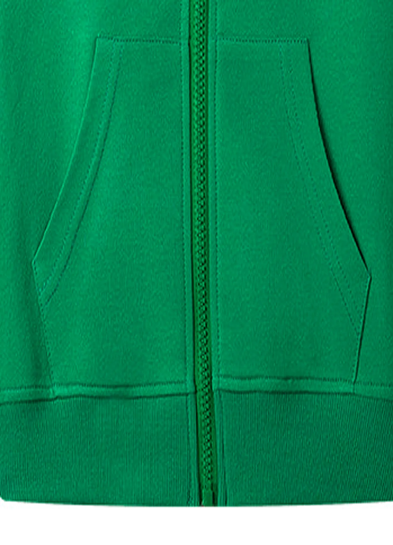 Unisex Kinder Grüne Reißverschluss-Langarmjacke, Einfarbiger Baseball-Sweatshirt, Lässiger Cardigan mit Taschen für Jungen und Mädchen – Detail 8