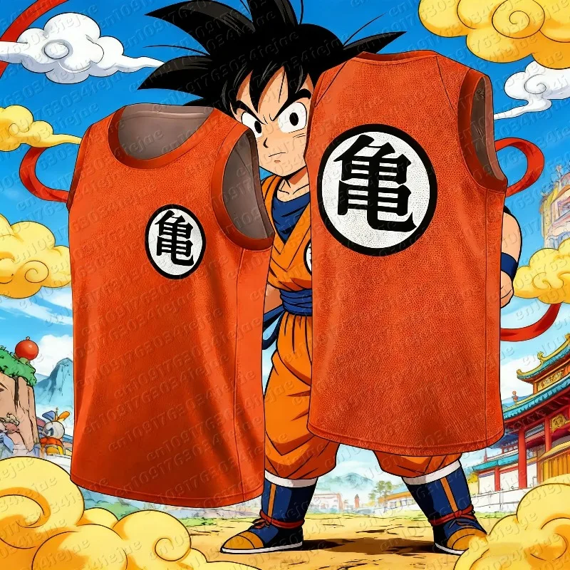 

Мужская майка с символикой персонажей аниме Dragon Ball Z 2026, летняя, быстросохнущая, удобная, легкая, больших размеров