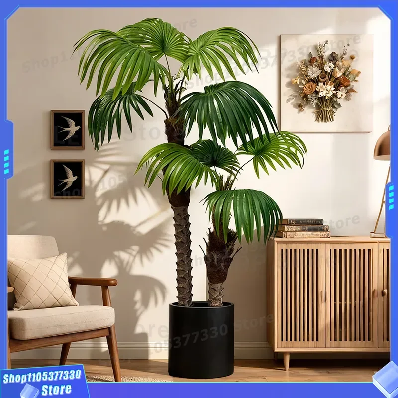 Artificial Palm Tree Floor Plant Large Fake Coconut Sunflower Potted Greenery for Living Room Office Home Decor Bionic Indoor