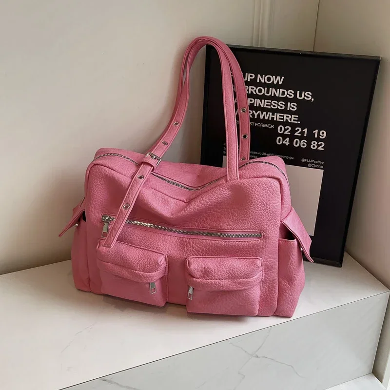 Light Luxury Casual Commuter Toth Female Bag Large Capacity 2024 New Fashion Trend Solid Color Tote Bag Women\'s Shoulder Bags