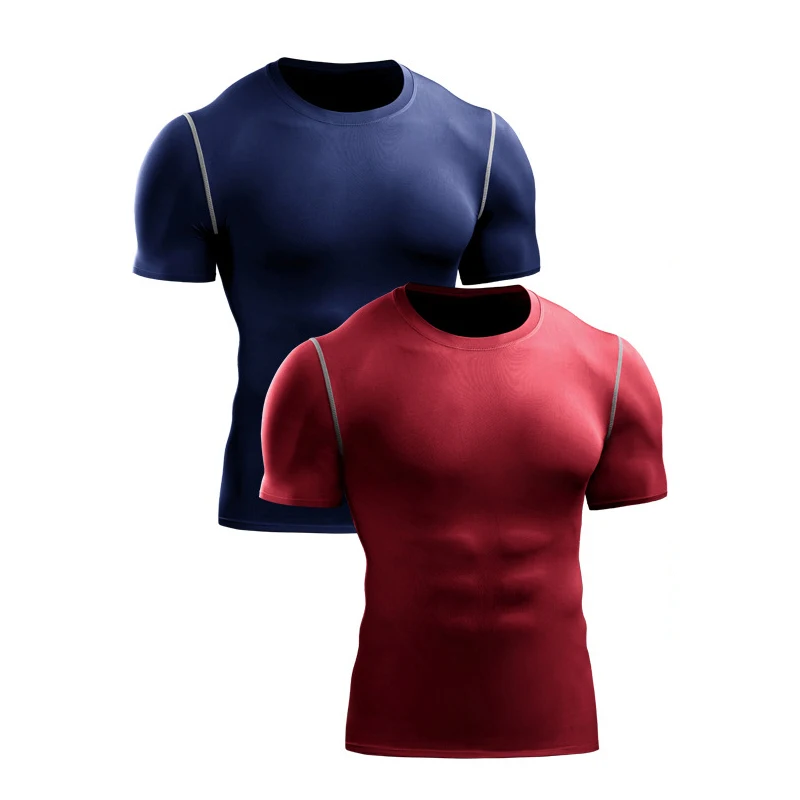 Male Short Sleeve T Shirts Running Tights Sports Thermal Muscle Underwear Fitness Gym Clothing Compression Jerseys Jacket Tops