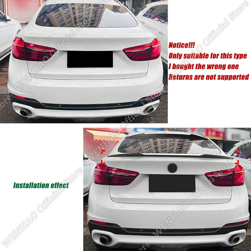 Exterior Part Rear Sport Spoiler Wing Styling For BMW X6 F16 X6M 2014 2015 2016 2017 2018 2019 Styling Gloss Black Accessories